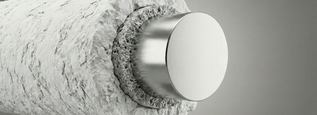 drawn steel wire cross section with coating and powder