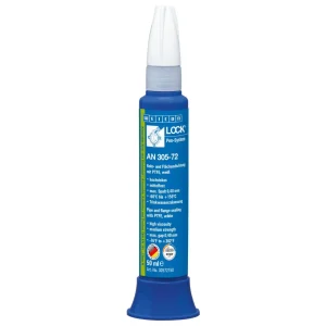 Blue Wefcon LOCK Pen-System AN 305-72 sealant pen, 50 ml, with white nozzle cap and blue base for pipe sealing